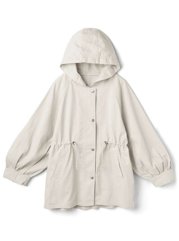 バックスリットウエストドロストツイルジャケット