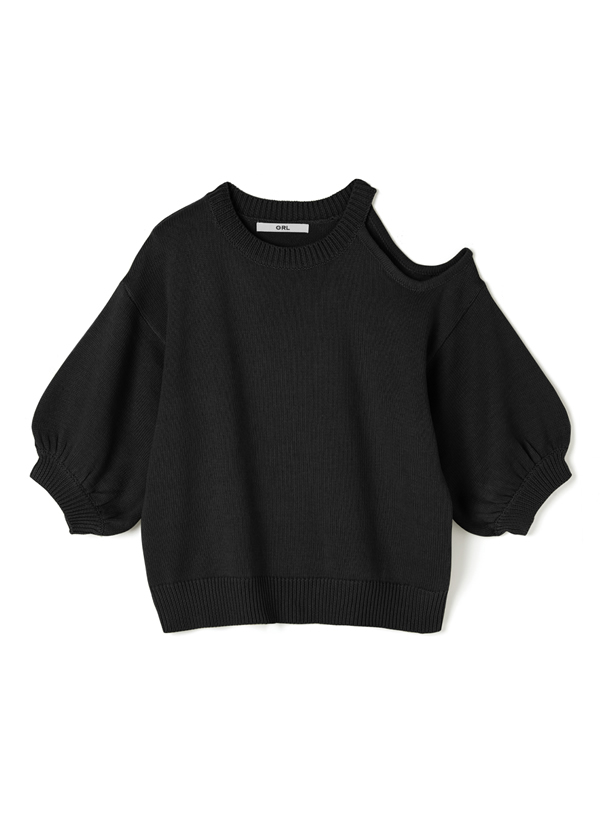 ショルダーカットニットトップス