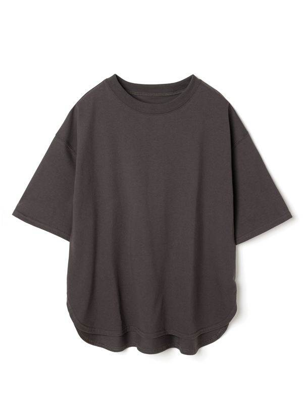 バックタグデザインラウンドヘムTシャツ