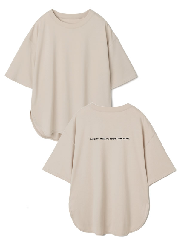 バックロゴラウンドヘムTシャツ