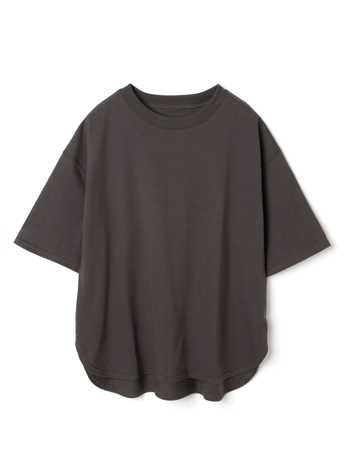 ラウンドヘムバックフォトプリントTシャツ