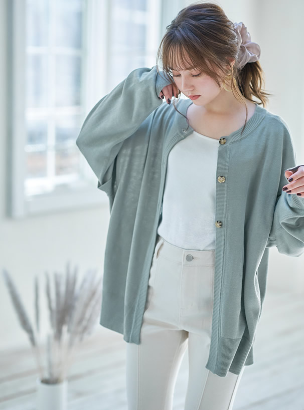 前後2Wayルーズシルエットニットトップス