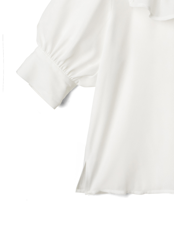 シフォンジョーゼットラッフルカラーブラウス