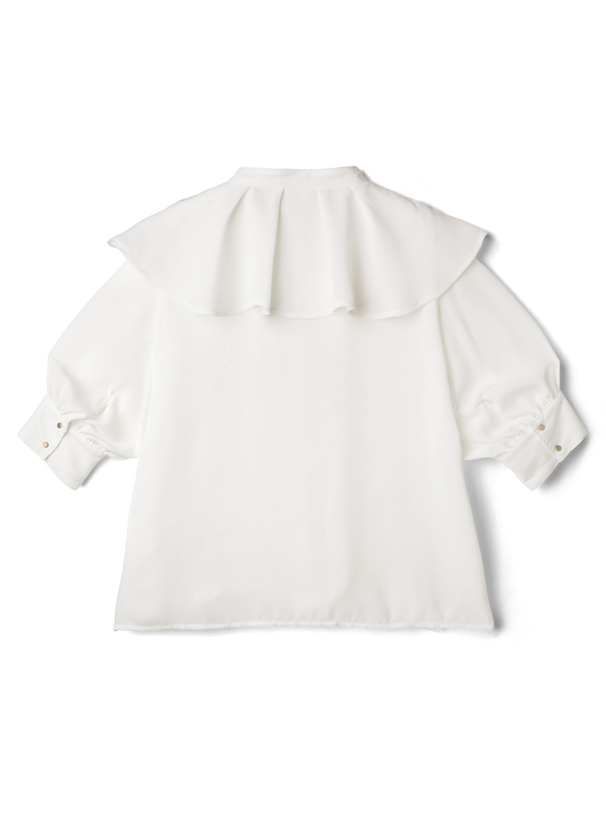 シフォンジョーゼットラッフルカラーブラウス