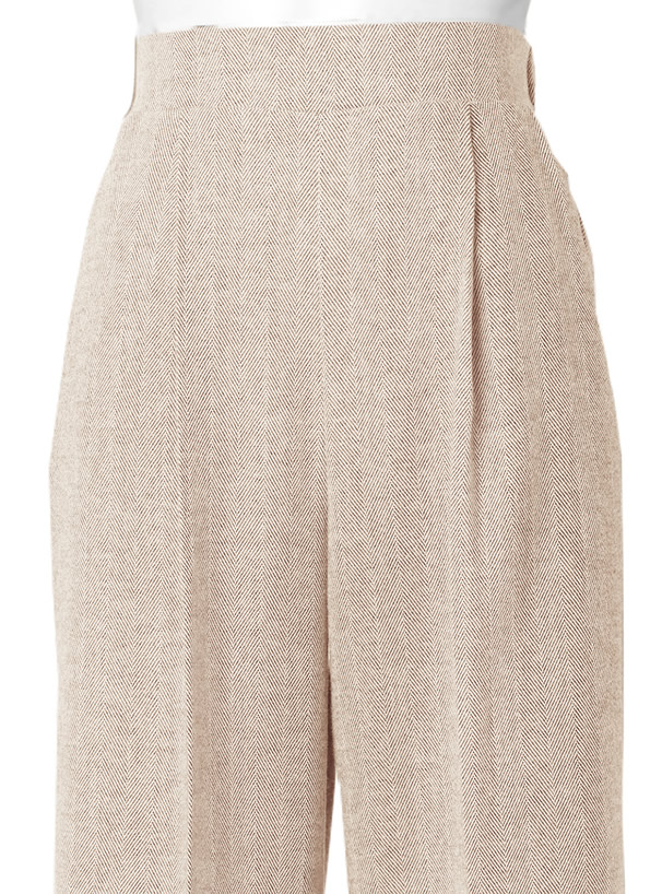 ヘリンボーンセンタープレスワイドパンツ