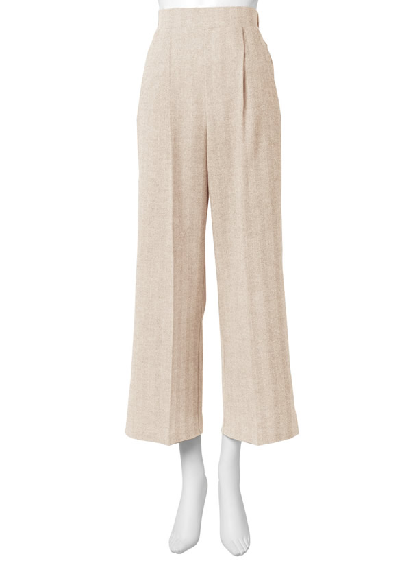 ヘリンボーンセンタープレスワイドパンツ