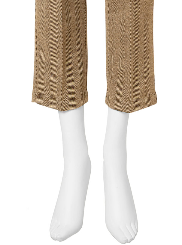 ヘリンボーンセンタープレステーパードパンツ