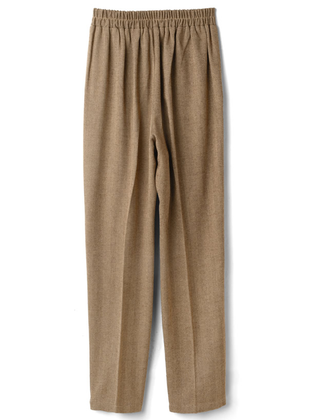 ヘリンボーンセンタープレステーパードパンツ