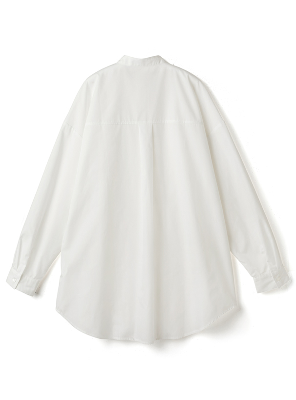 ピンタックラウンドヘムロングシャツ