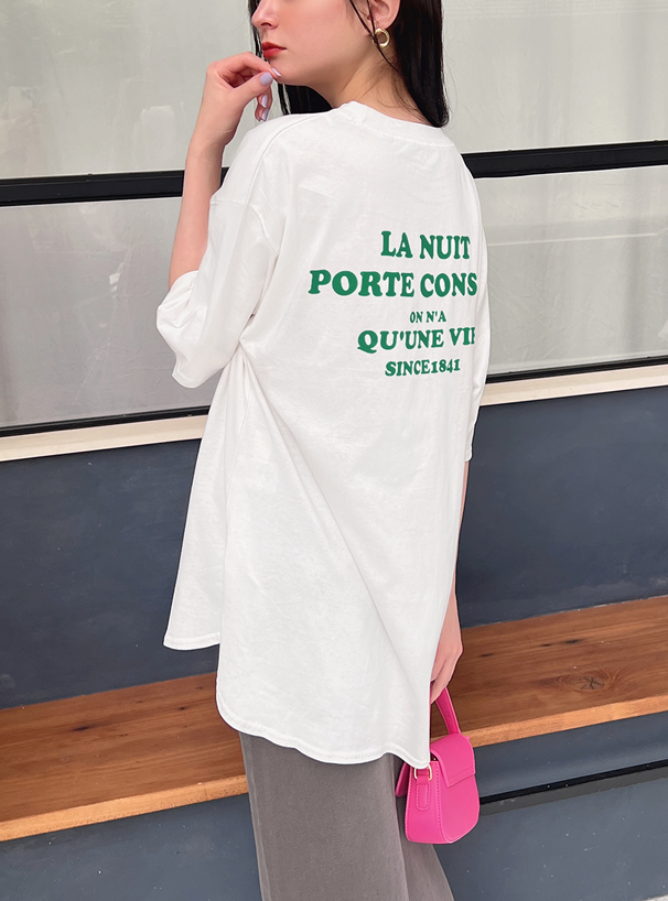 バックロゴプリントビッグTシャツ