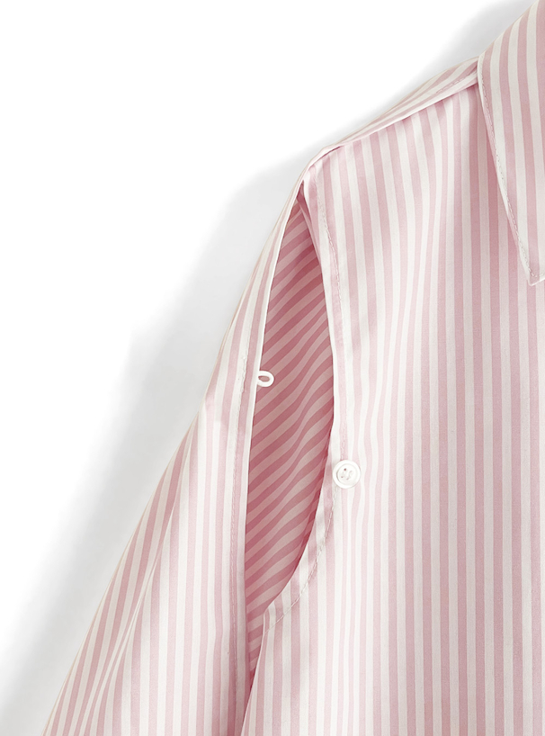 袖2Wayストライプ柄シャツ[fo1717] | レディースファッション通販の