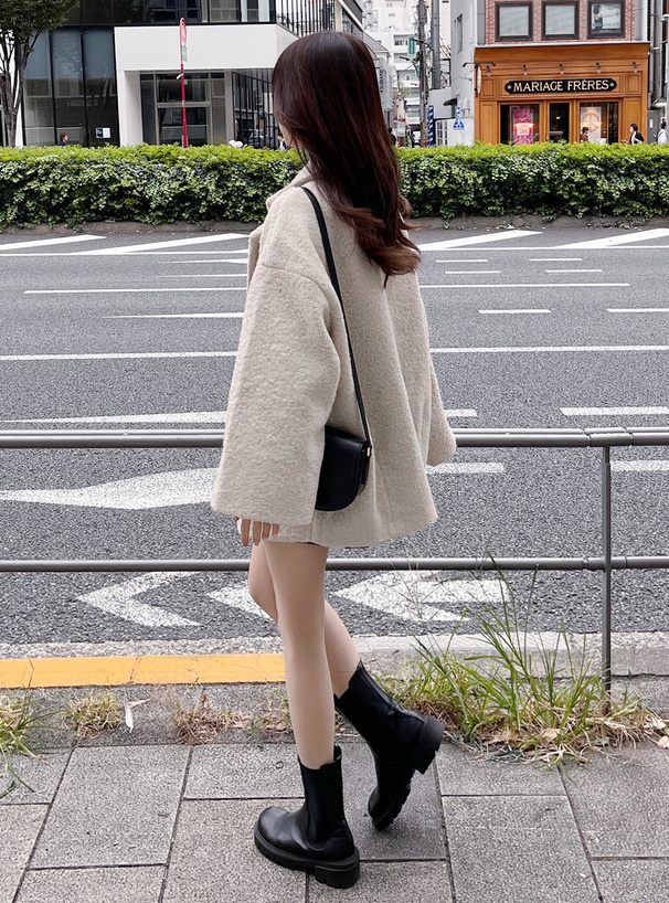 リングフェイクウールテーラードコート