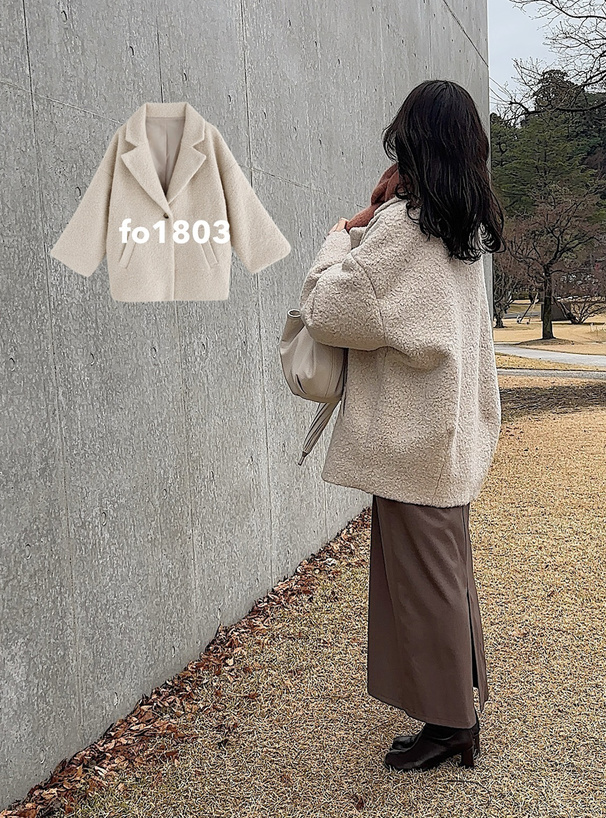リングフェイクウールテーラードコート