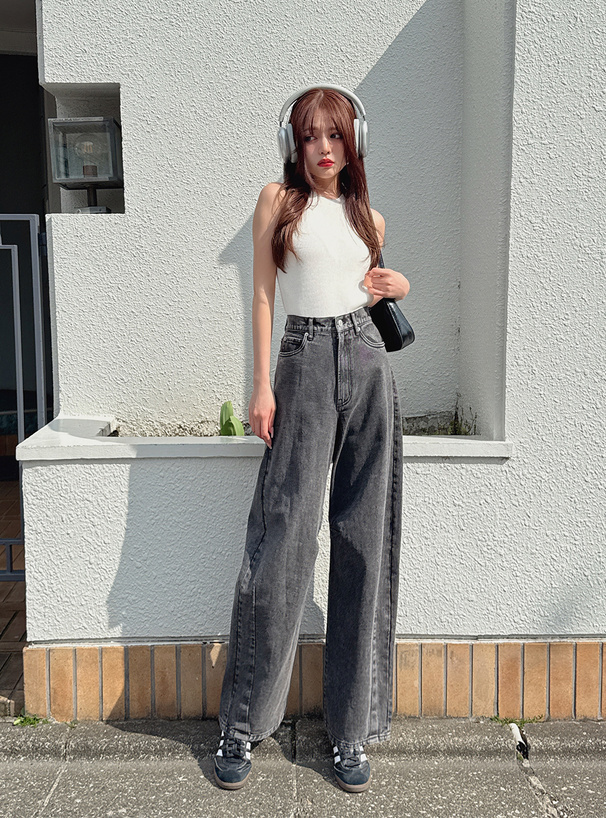 カーブラインデニムパンツ