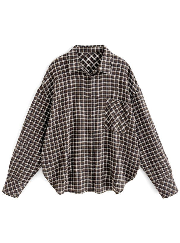 チェック柄ビッグシャツ[fo1860] | レディースファッション通販の ...