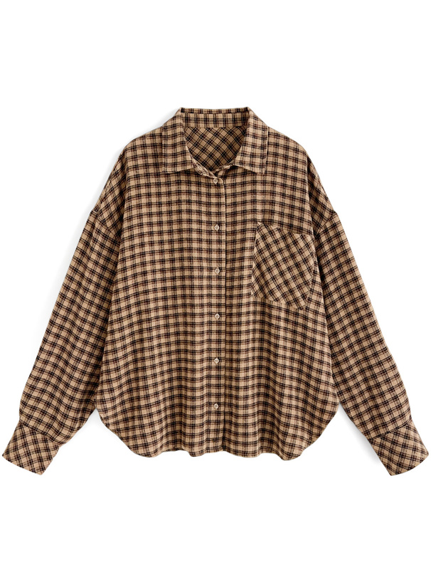 チェック柄ビッグシャツ[fo1860] | レディースファッション通販の