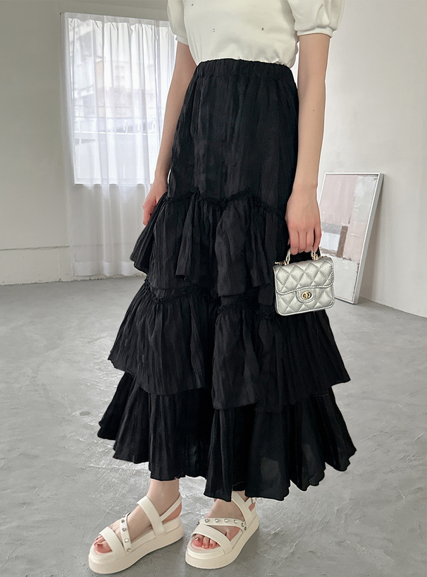 ワッシャーティアードスカート