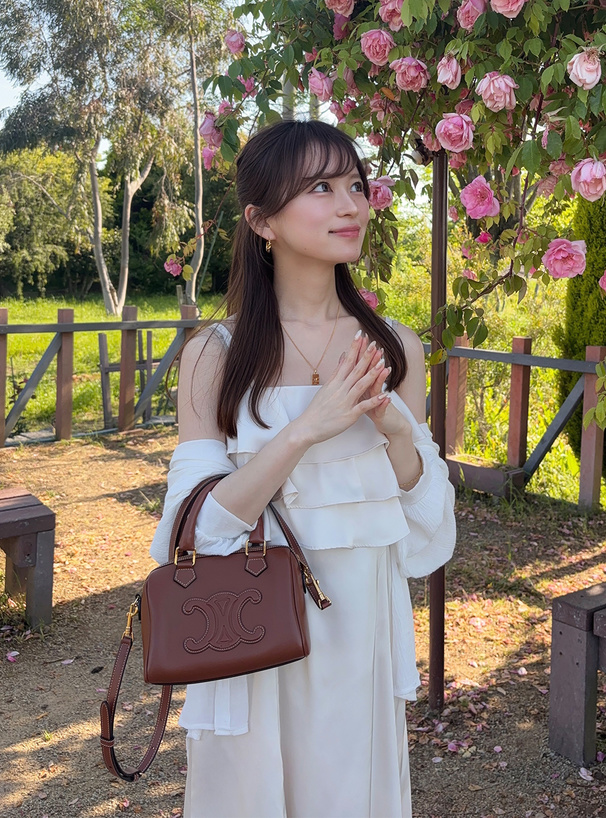 サテンフリルフレアキャミワンピース