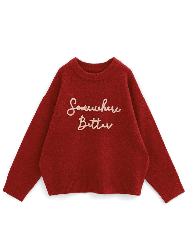 コードロゴ刺繍ニットトップス