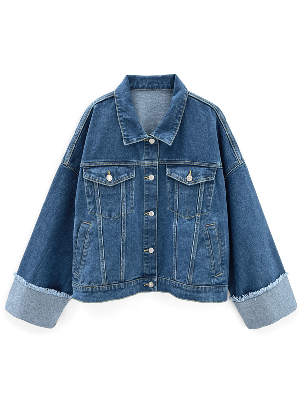 ロールアップワイドスリーブデニムジャケット[fo2087] | レディース