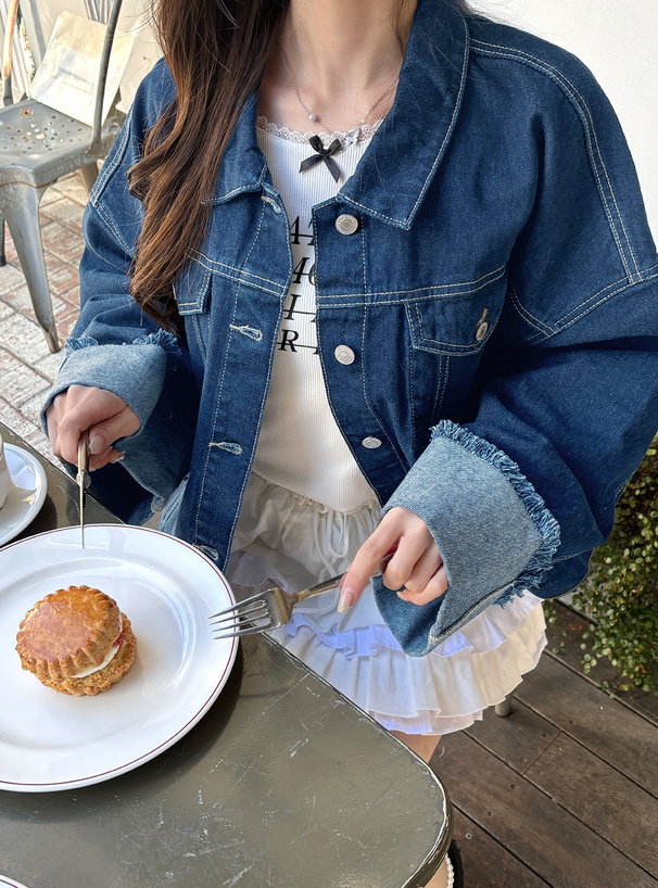 ロールアップワイドスリーブデニムジャケット