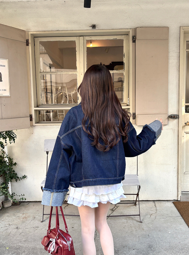 ロールアップワイドスリーブデニムジャケット[fo2087] | レディース