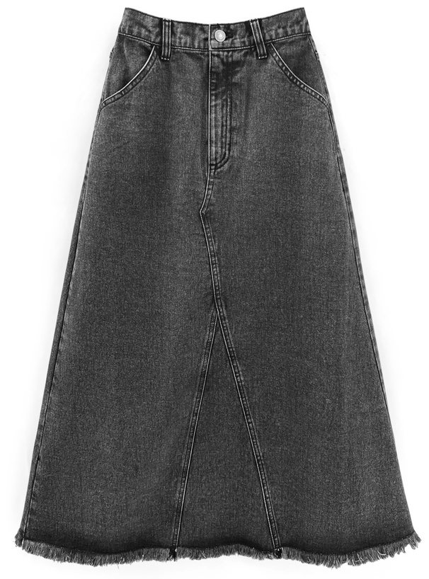 フリンジデニムフレアスカート