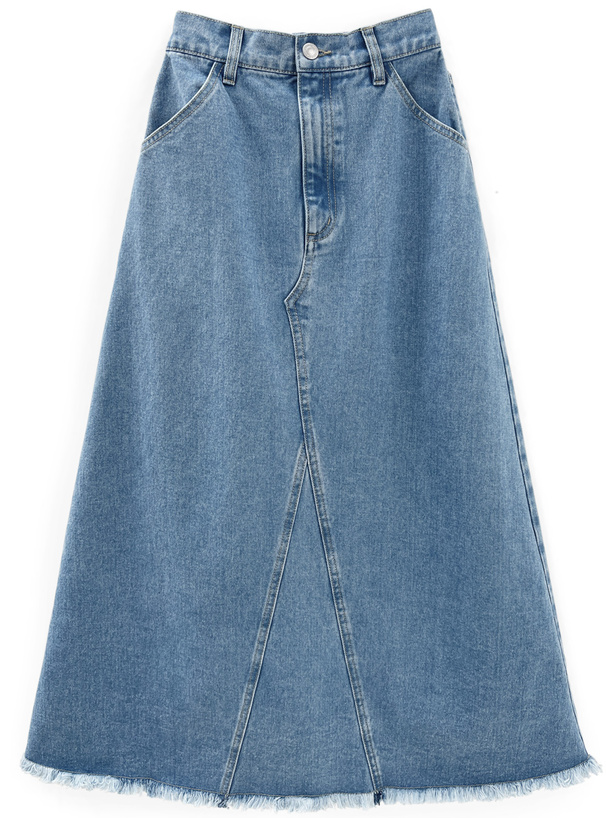フリンジデニムフレアスカート
