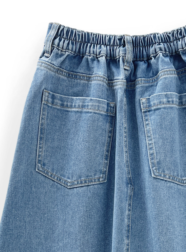 フリンジデニムフレアスカート