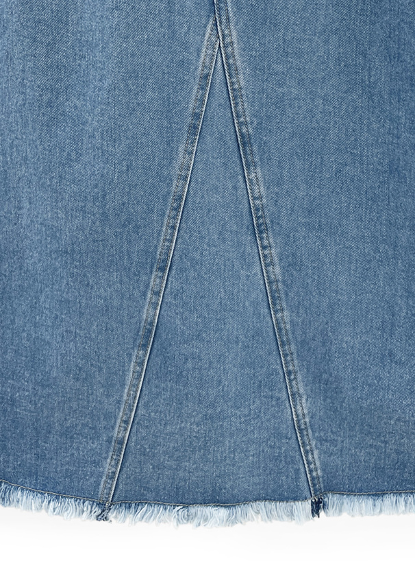 フリンジデニムフレアスカート