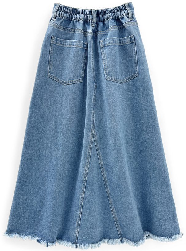 フリンジデニムフレアスカート