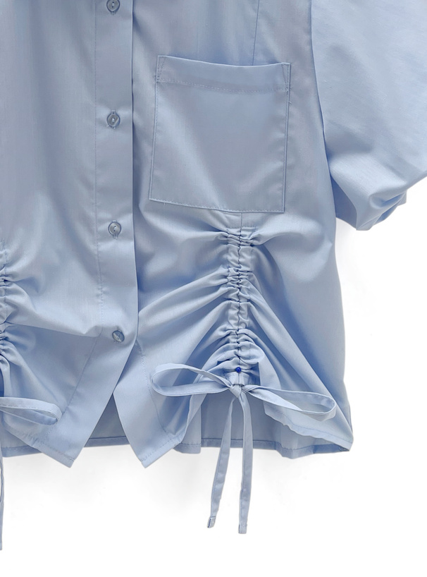 ドロストリボンバルーンスリーブシャツ