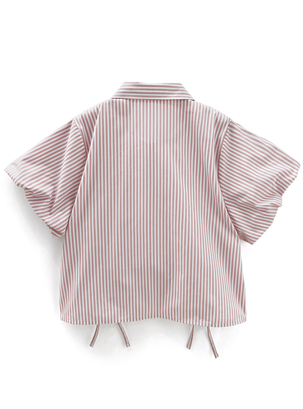 ストライプ柄バルーンスリーブドロストシャツ