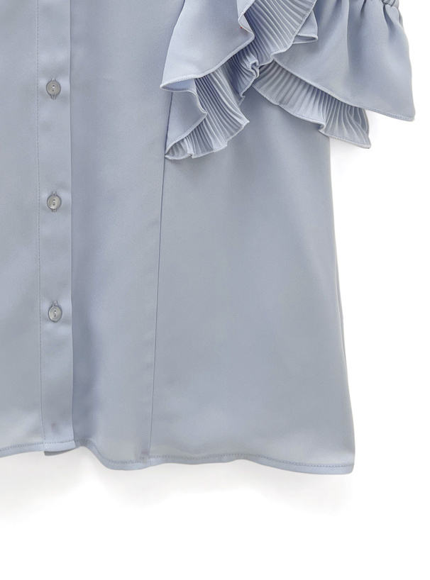 ショルダーオープンフリルスリーブブラウス