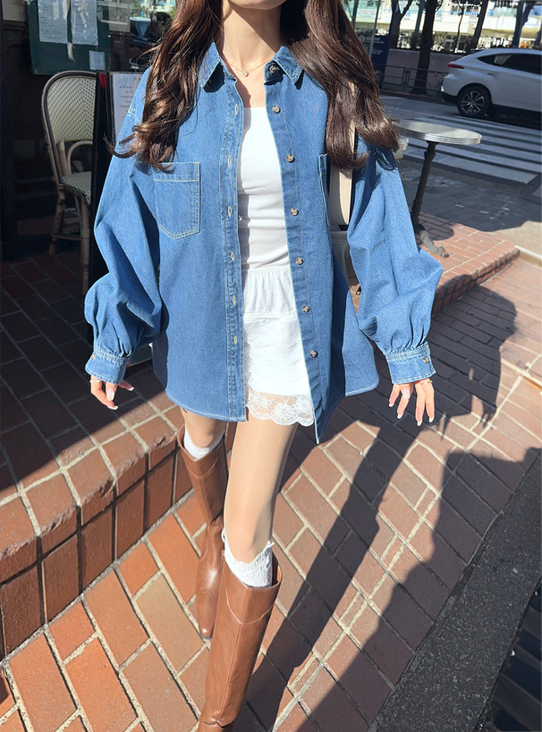 オーバーサイズデニムシャツ[fo2107] | レディースファッション
