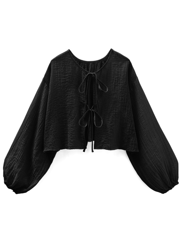 前後2Wayシフォンリボンカーディガン