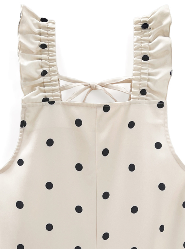 ドット柄フリルショルダーバッグクロスオールインワン