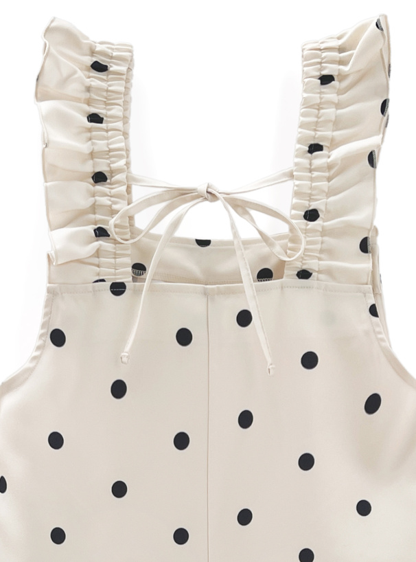 ドット柄フリルショルダーバッグクロスオールインワン