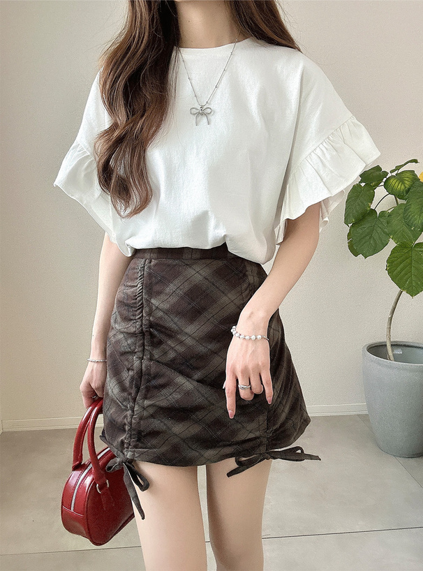 フリルショルダーTシャツ