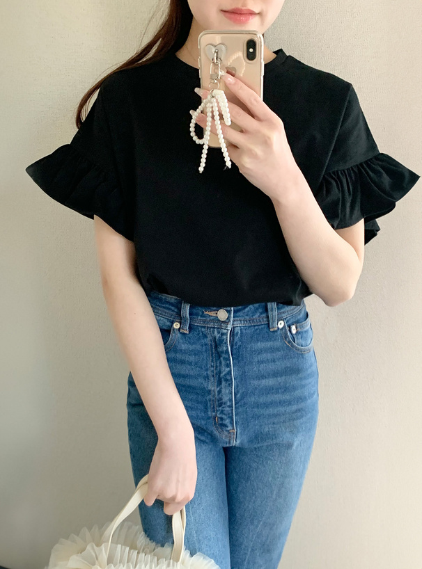 フリルショルダーTシャツ