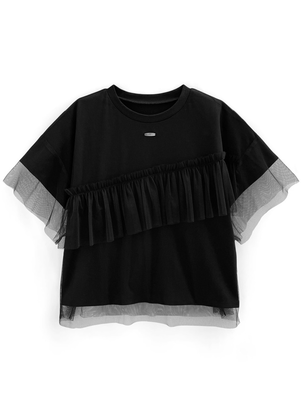 チュールフリルTシャツ
