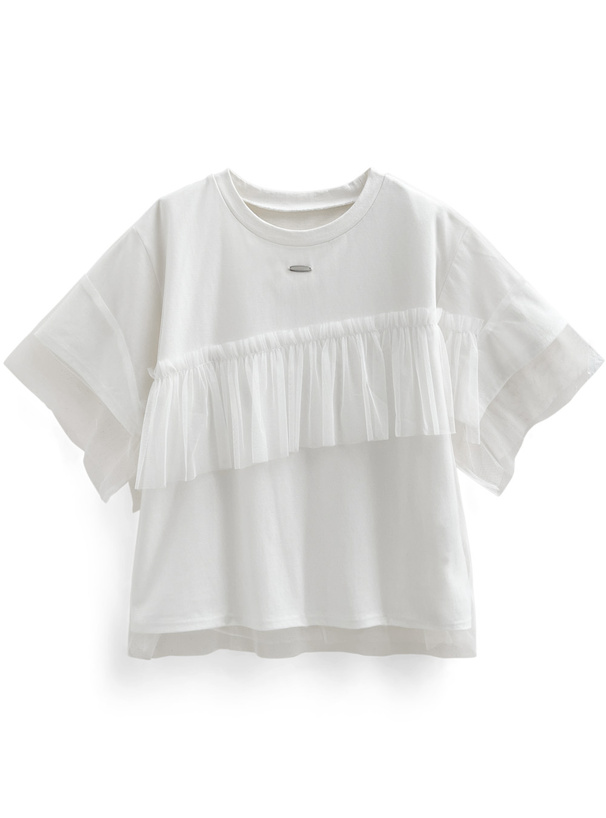 チュールフリルTシャツ