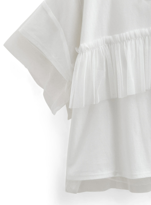 チュールフリルTシャツ