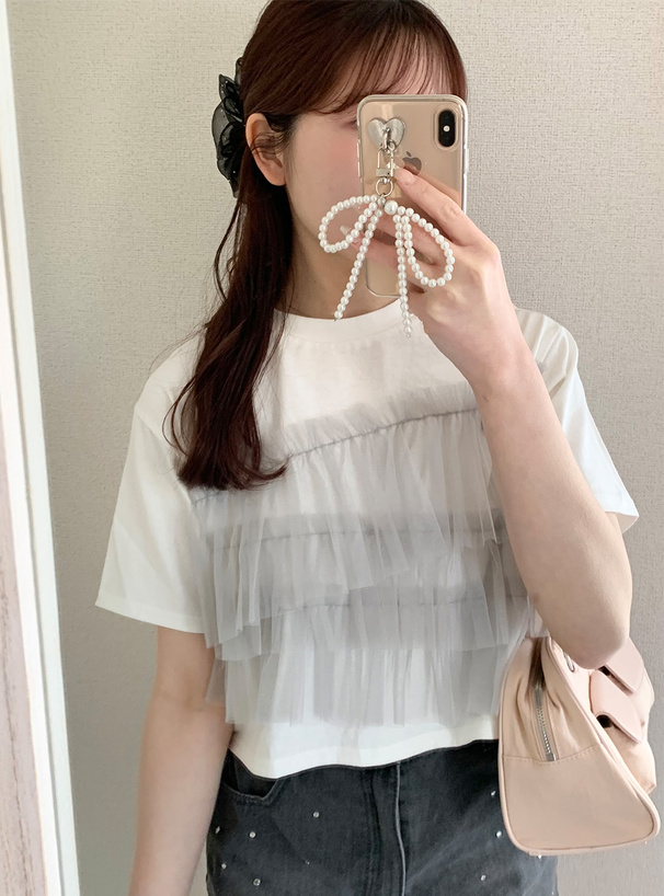 フリルチュールティアードTシャツ
