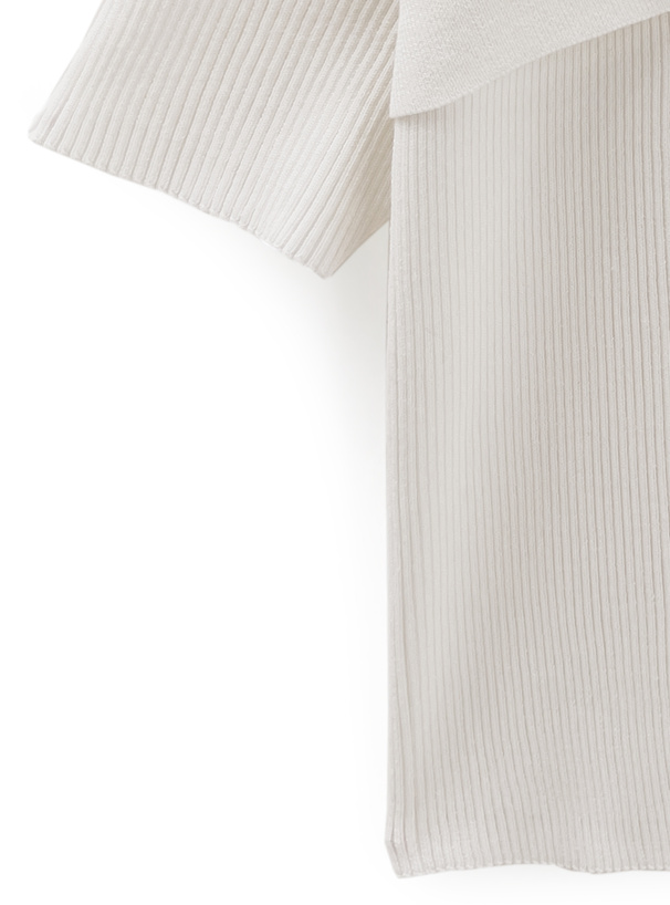 ワンショルダーリブニットトップス