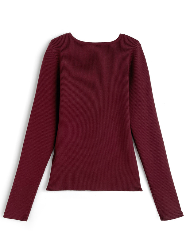 アシンメトリーネックスリットニットトップス[fo2163] | レディース