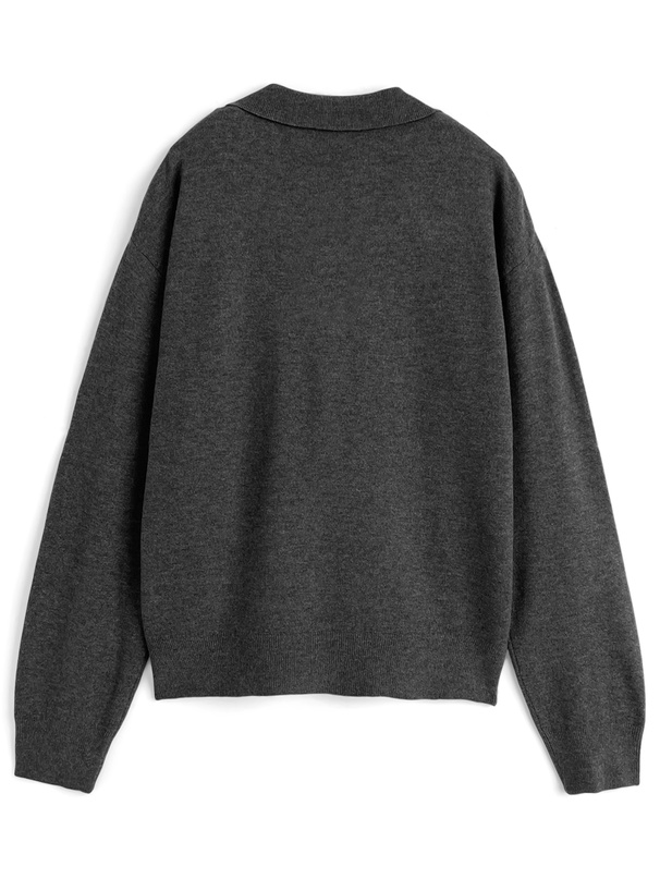 ロゴ刺繍ポロニットトップス