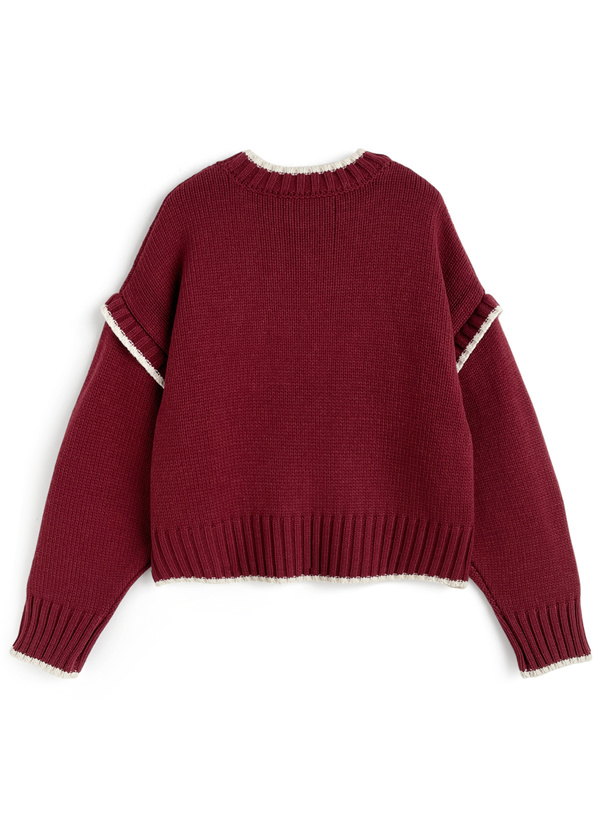 配色ローゲージニットトップス