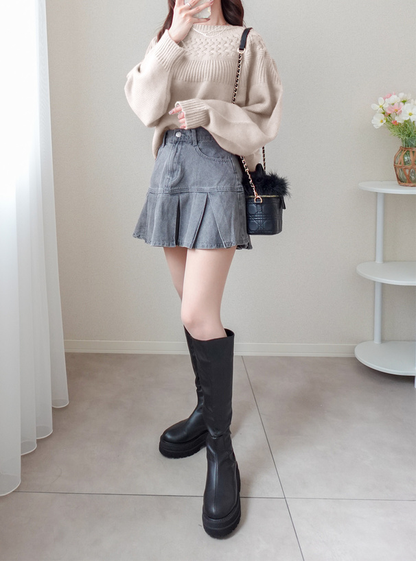求心編みニットトップス[fo2169] | レディースファッション通販の