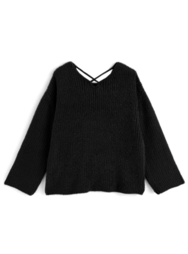 クロスネックシャギーニットトップス[fo2175] | レディース